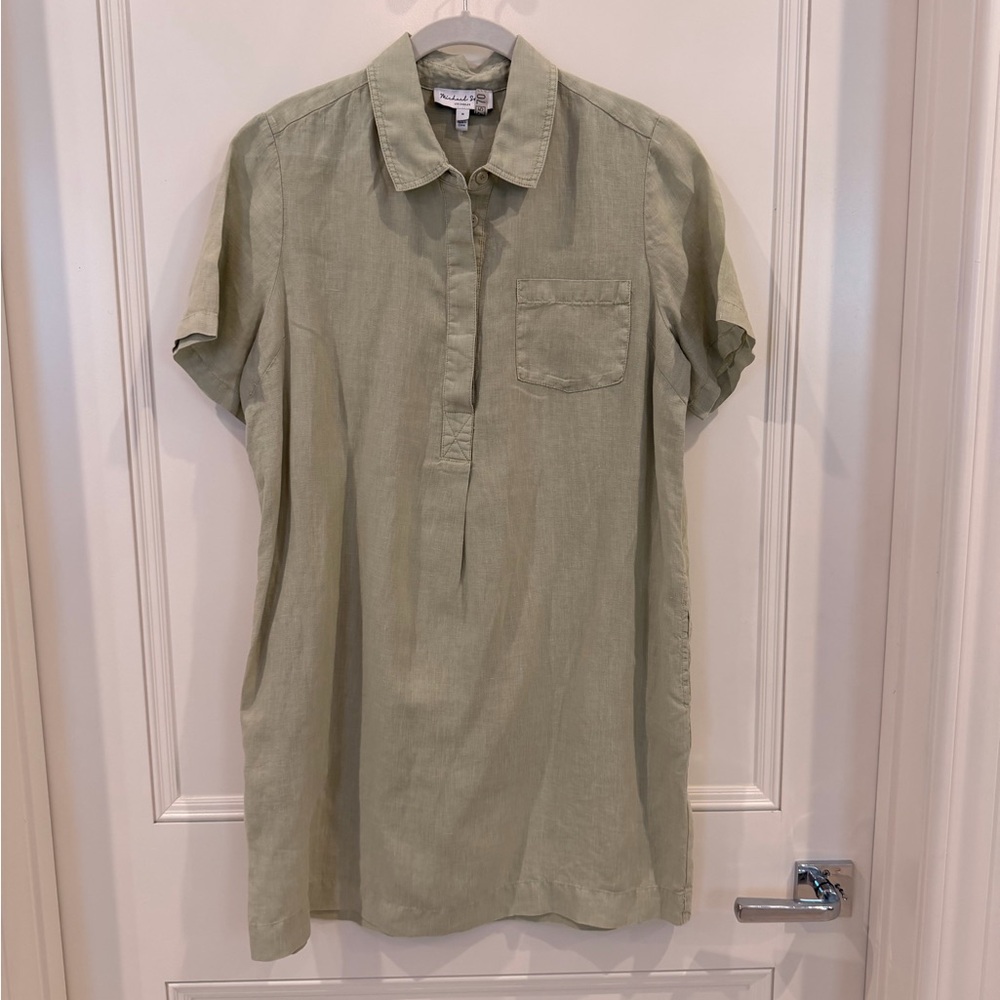 Michael Stars Short Sleeve Linen Shirt Dress